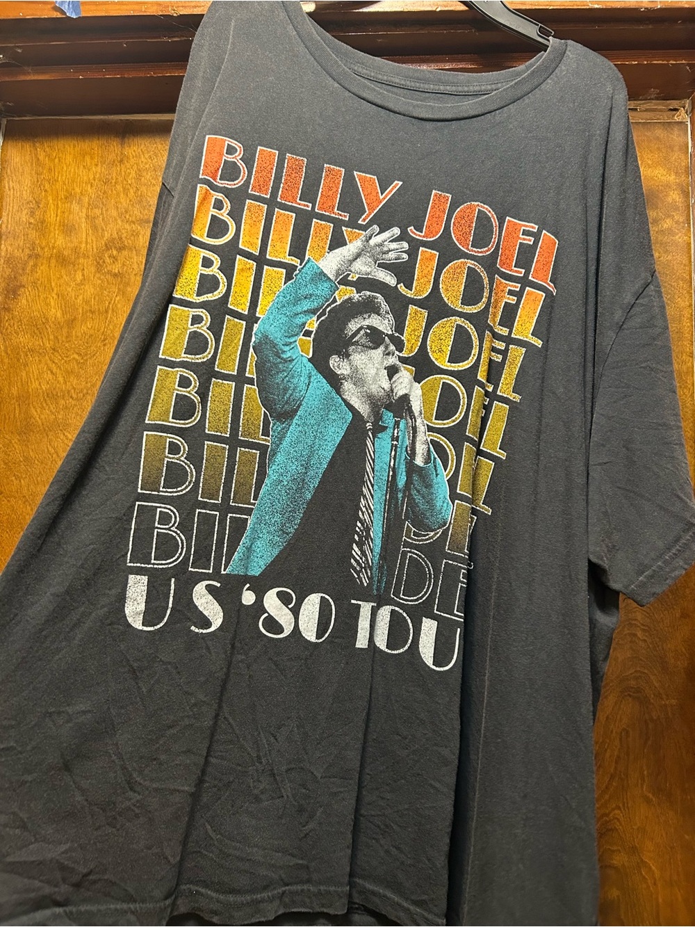 Lee Black Short Sleeve Graphic Tee with Teal, Orange and Yellow Print
